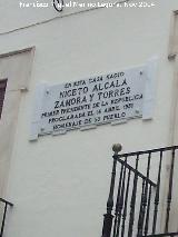 Casa de D. Niceto Alcalá-Zamora. Placa