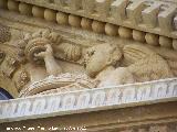 Colegiata de la Asuncin. Detalle del frontn