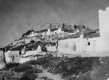 Castillo de Chinchilla de Montearagón. Foto antigua. Derribado el Penal y el castillo a medio reconstruir