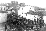 Fuente de los Leones. Foto antigua. Procesión de Jesús el Nazareno - El Paso