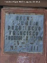 Monumento a Francisco Rodríguez Marín. Placa