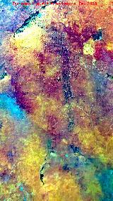 Pinturas rupestres de Cuatro Picos I. Tratada con Dstretch