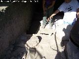 Cástulo. Templo Imperial. Canalización donde se encontró la llave