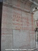 Monumento del Infante Don Fernando. Inscripción
