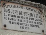 Casa de José de Quero y Díaz. Placa