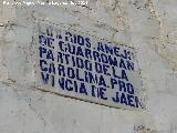 Aldea Los Ríos. Placa
