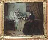 Miguel de Cervantes Saavedra. �ltimos momentos de Cervantes. Cuadro de V�ctor Manzano y Mejorada de 1858. Museo Provincial de Ja�n