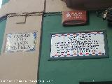 Calle de los Santos Médicos. Placa