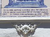 Hornacina de la Virgen de Gracia. Inscripción
