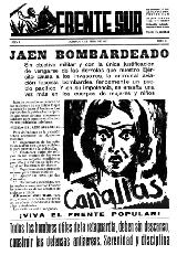 Historia de Jaén. Bombardeo de Jaén. Portada del Frente Sur