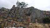 Pinturas rupestres del Cerro Veleta. Peña donde se encuentran las pinturas