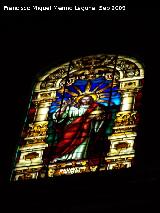 Catedral de Jaén. Fachada Interior. Vidriera central. Salvator Mundi