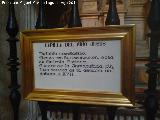 Catedral de Jaén. Capilla del Niño Jesús. Cartela